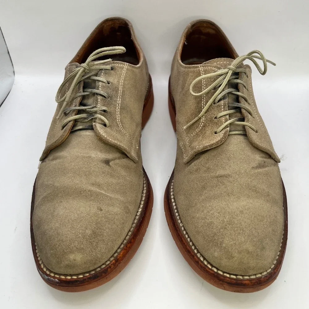 LL‎ Bean Mens Oxford Lace Up Suede Tan Leather Sole Dress Shoes Size 8.5 B